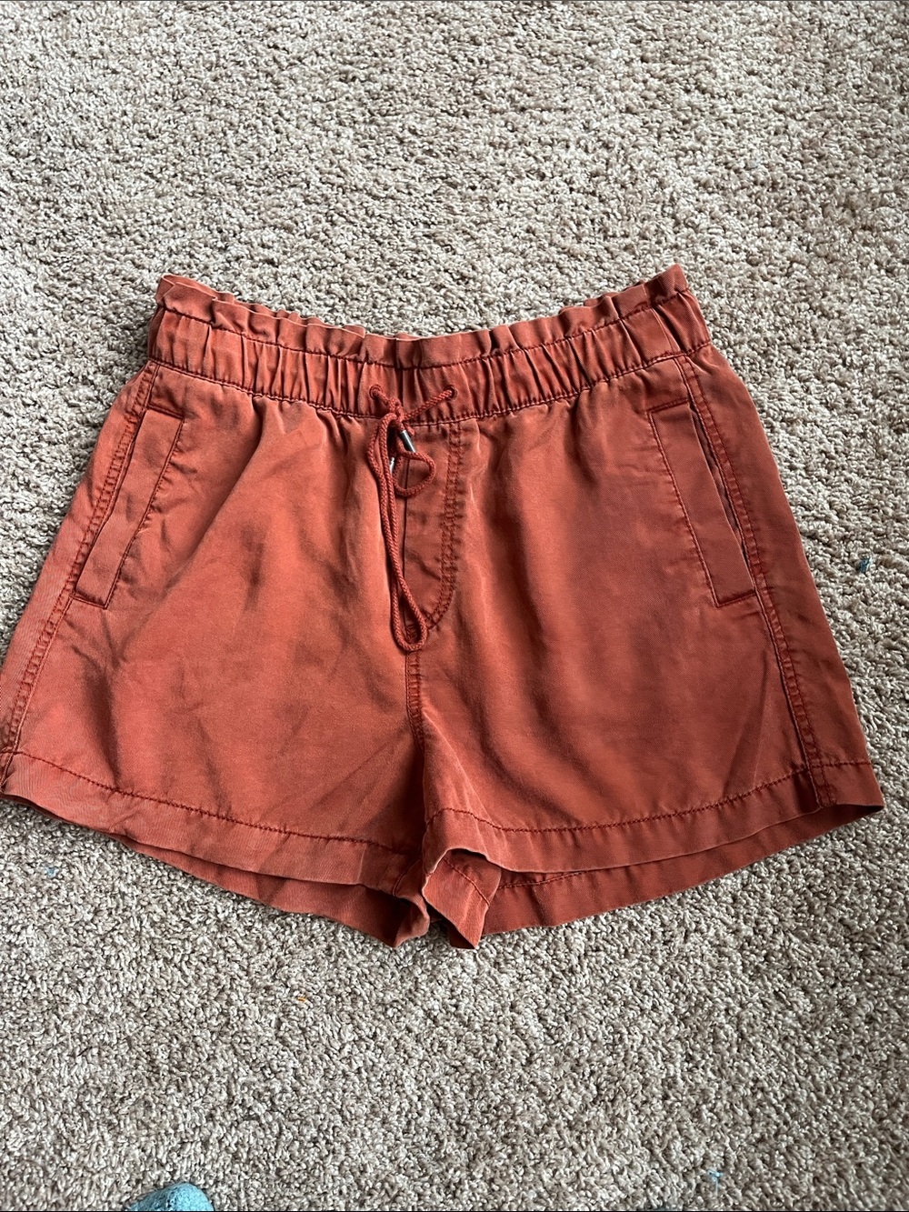 Loft Women's Rust Drawstring Casual Shorts - Size Medium